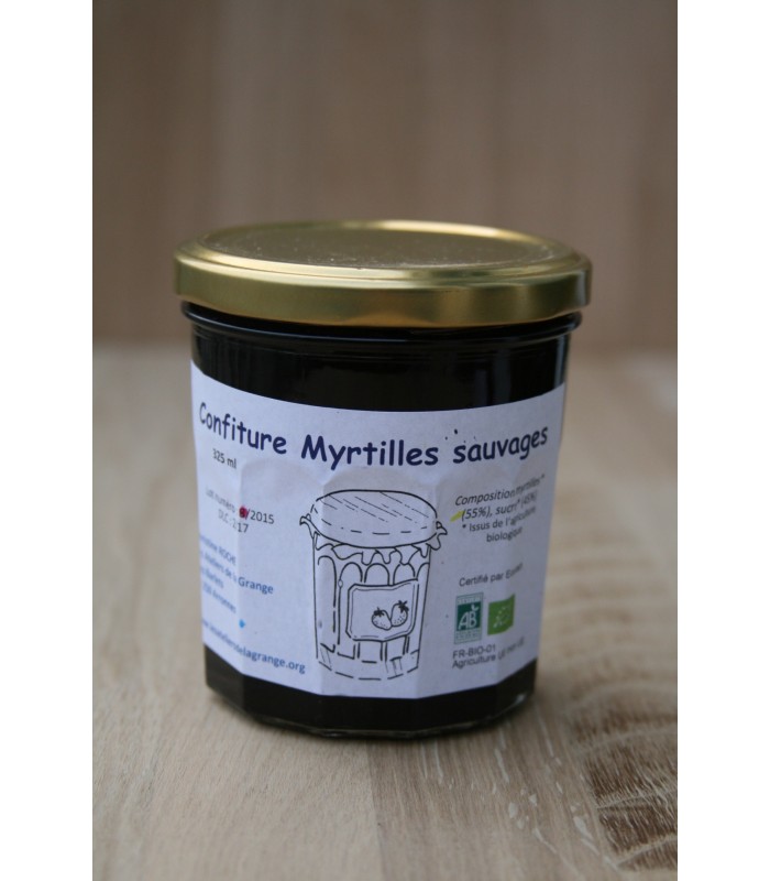 Confiture de Myrtilles 325 ml, Vente Directe Producteur